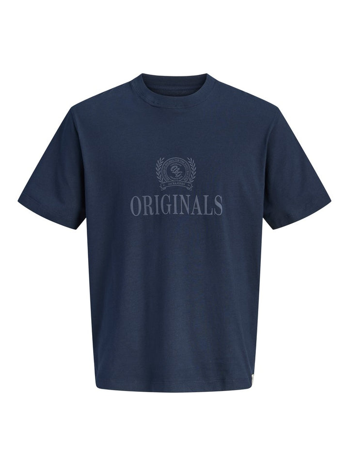 Jorfrederiksberg Monogram Tee Ss Cn Sn - Navy