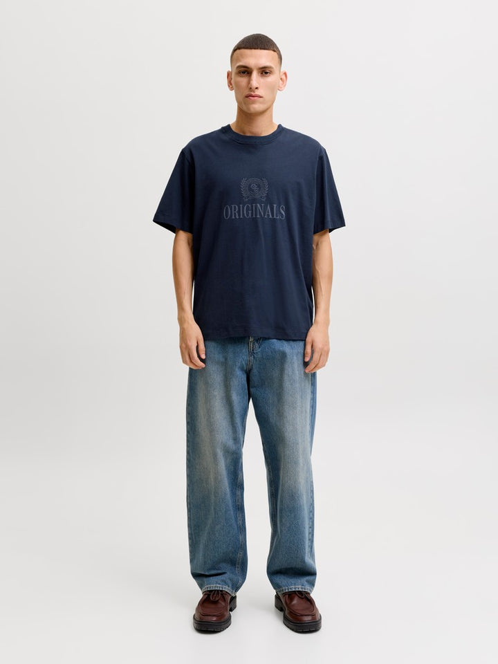 Jorfrederiksberg Monogram Tee Ss Cn Sn - Navy