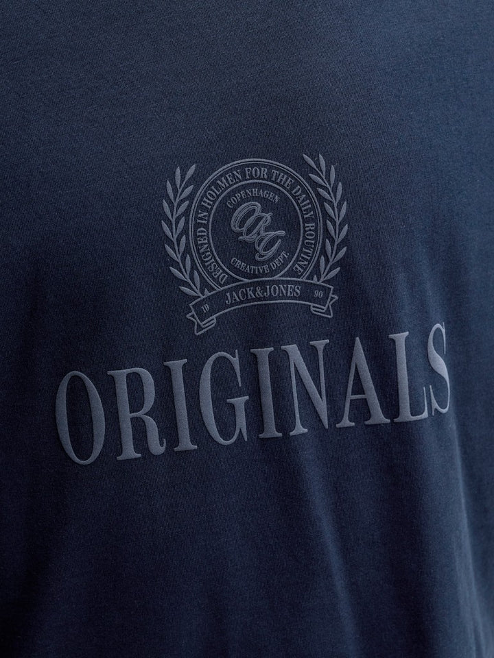 Jorfrederiksberg Monogram Tee Ss Cn Sn - Navy
