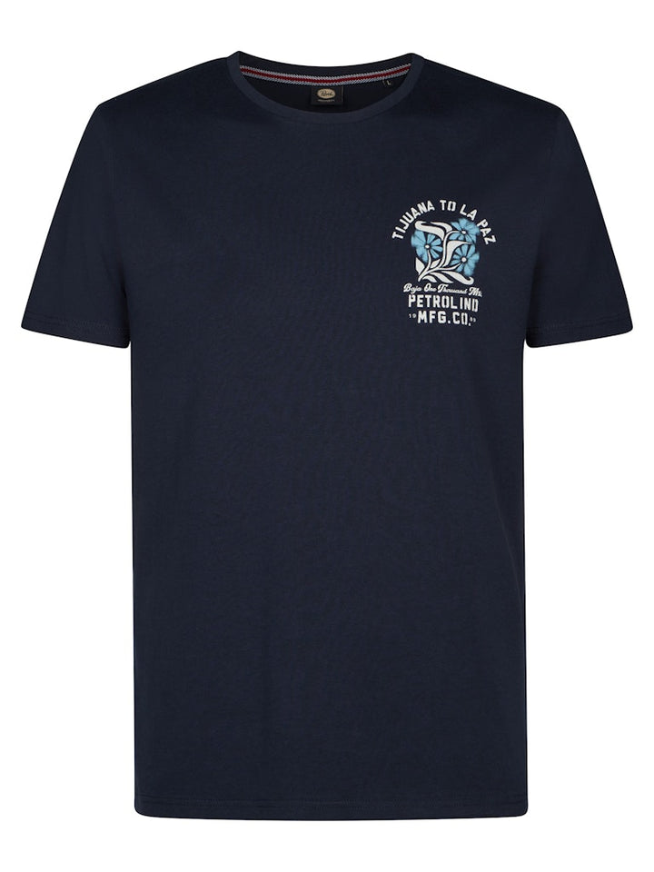 Men T-shirt Ss Classic Print - Navy