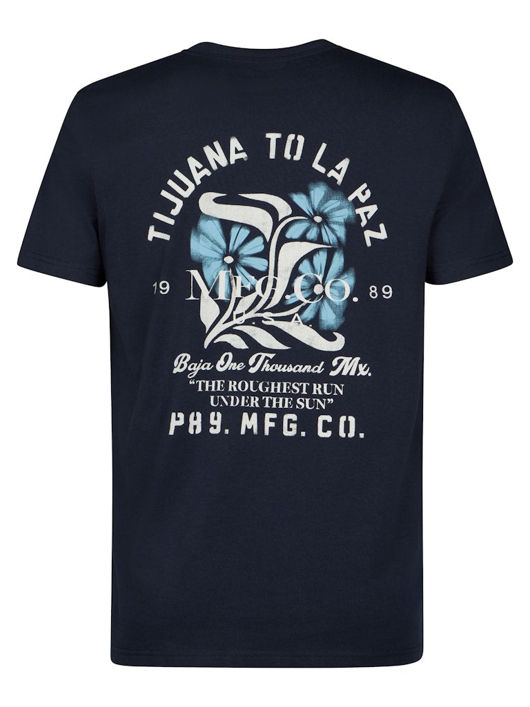 Men T-shirt Ss Classic Print - Navy