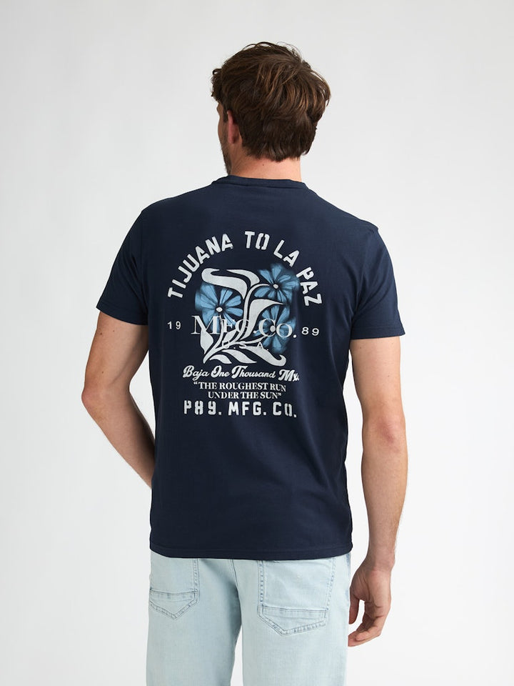 Men T-shirt Ss Classic Print - Navy