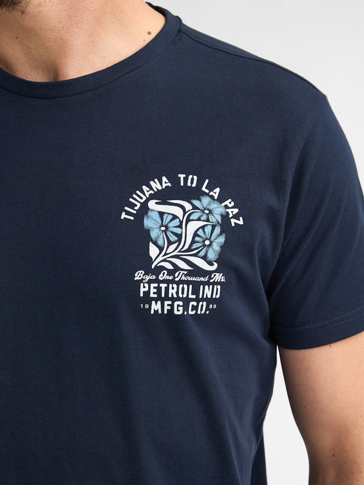 Men T-shirt Ss Classic Print - Navy