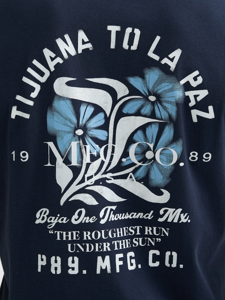 Men T-shirt Ss Classic Print - Navy