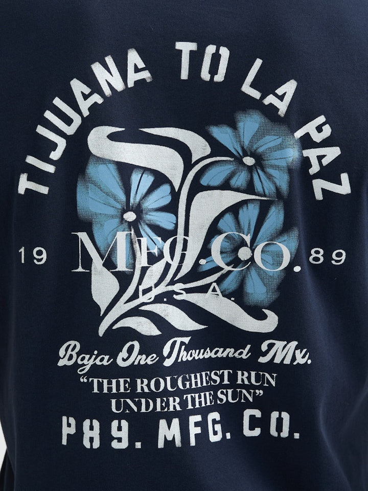 Men T-shirt Ss Classic Print - Navy