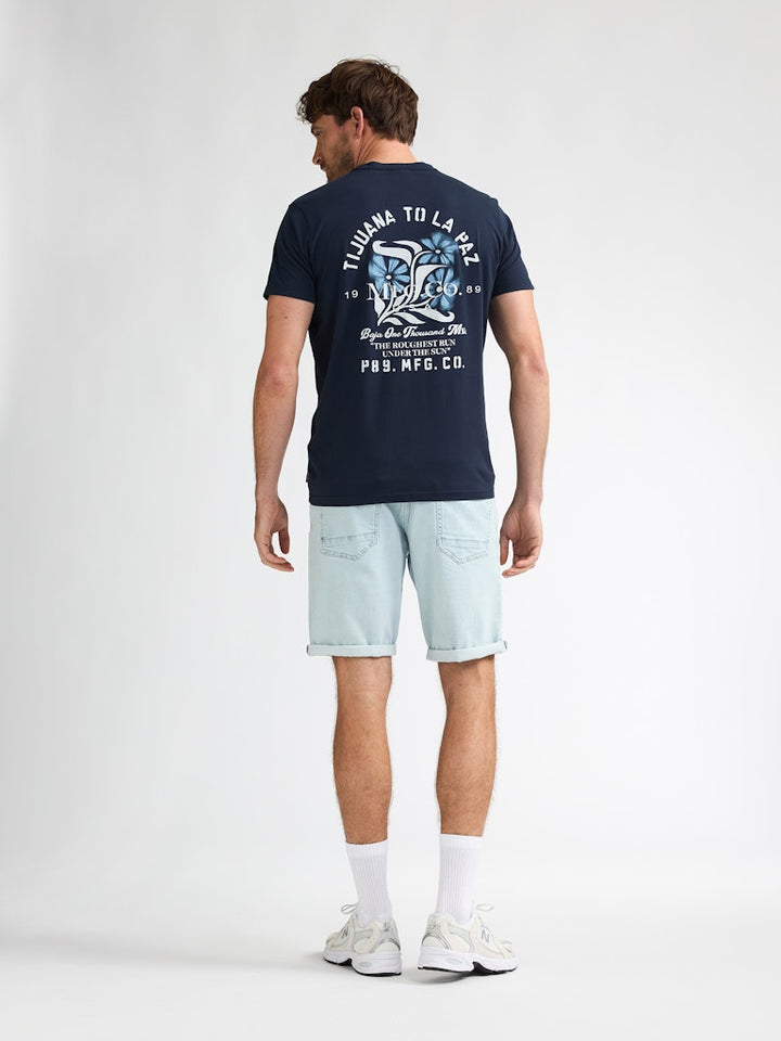 Men T-shirt Ss Classic Print - Navy