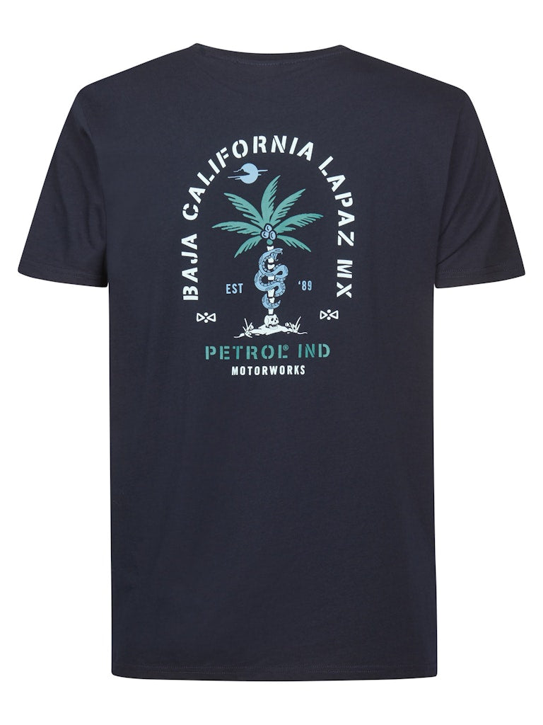 Men T-shirt Ss Classic Print - Navy