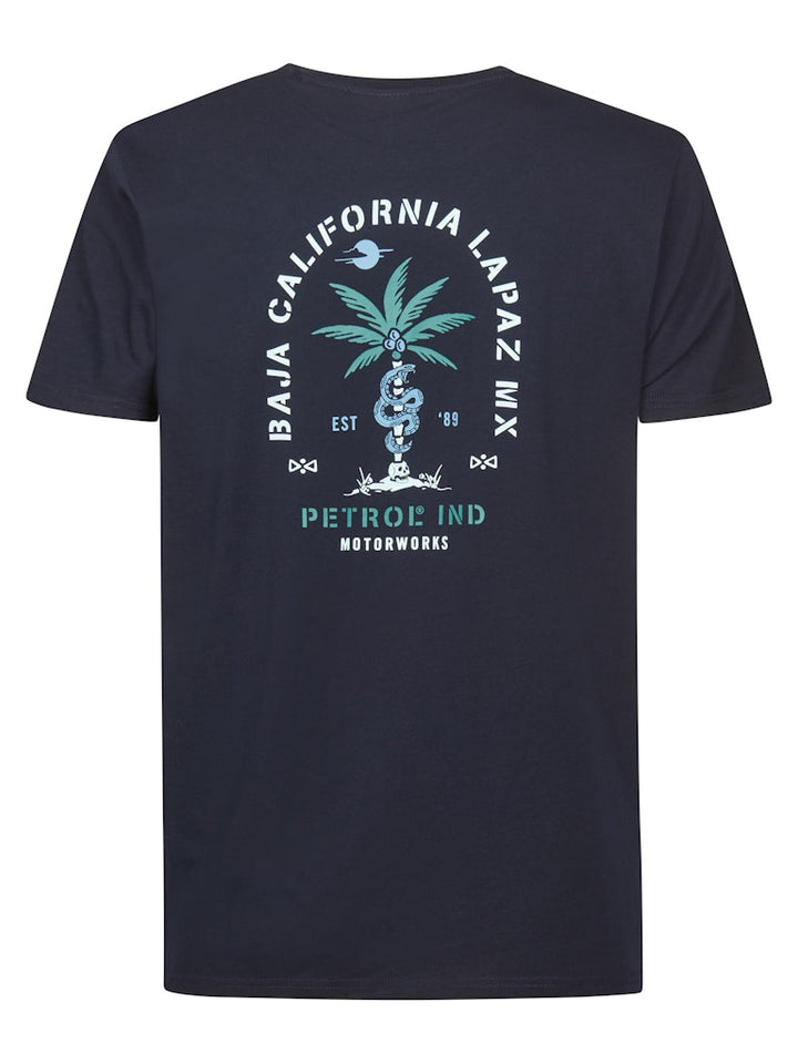 Men T-shirt Ss Classic Print - Navy
