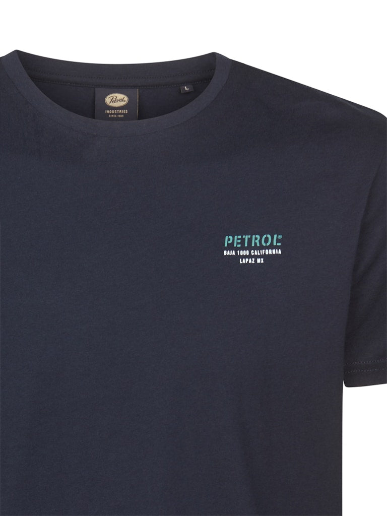 Men T-shirt Ss Classic Print - Navy