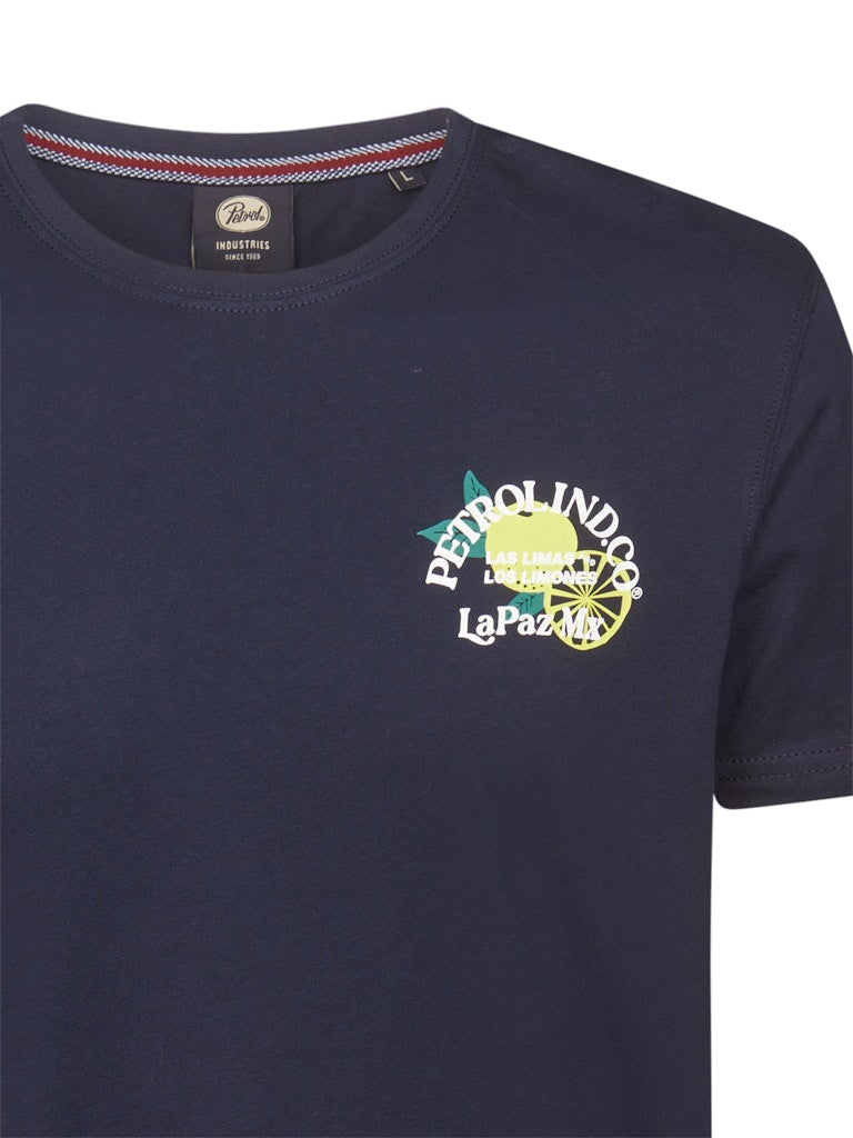Men T-shirt Ss Classic Print - Navy