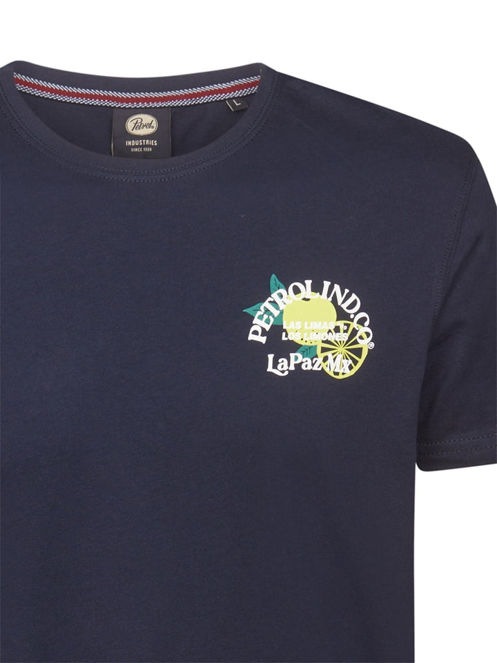 Men T-shirt Ss Classic Print - Navy