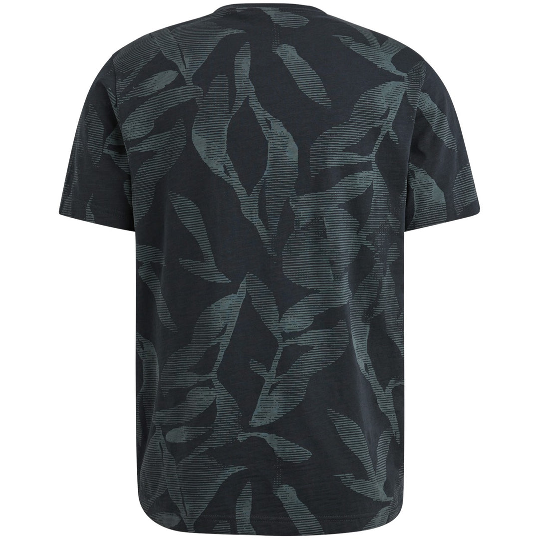 Short Sleeve R-neck Slub Jersey Ao - Blauw Dessin