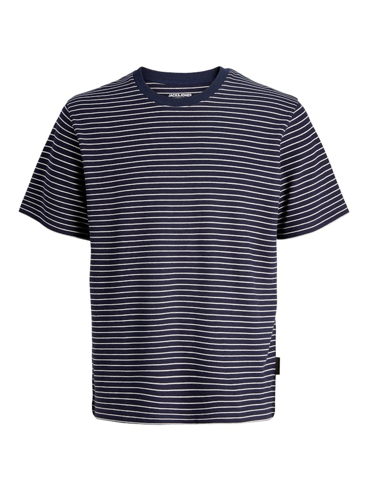Jjedover Striped Tee Ss Crew Neck - Blauw Dessin