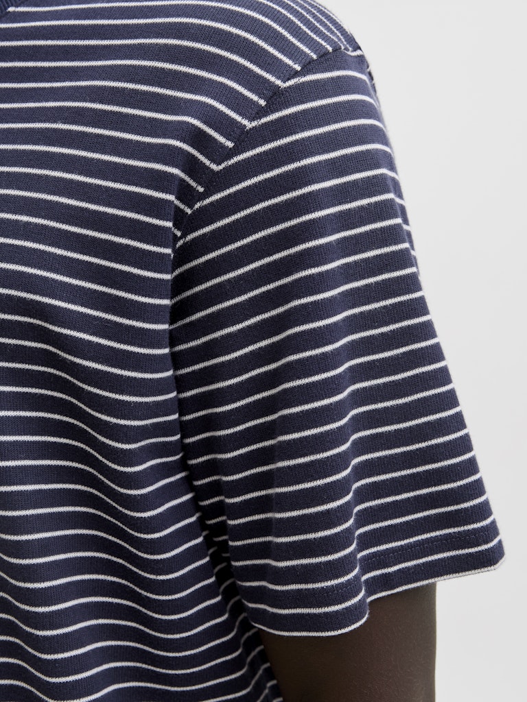 Jjedover Striped Tee Ss Crew Neck - Blauw Dessin
