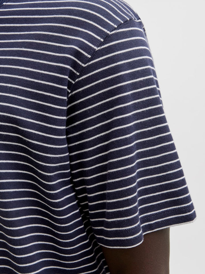Jjedover Striped Tee Ss Crew Neck - Blauw Dessin