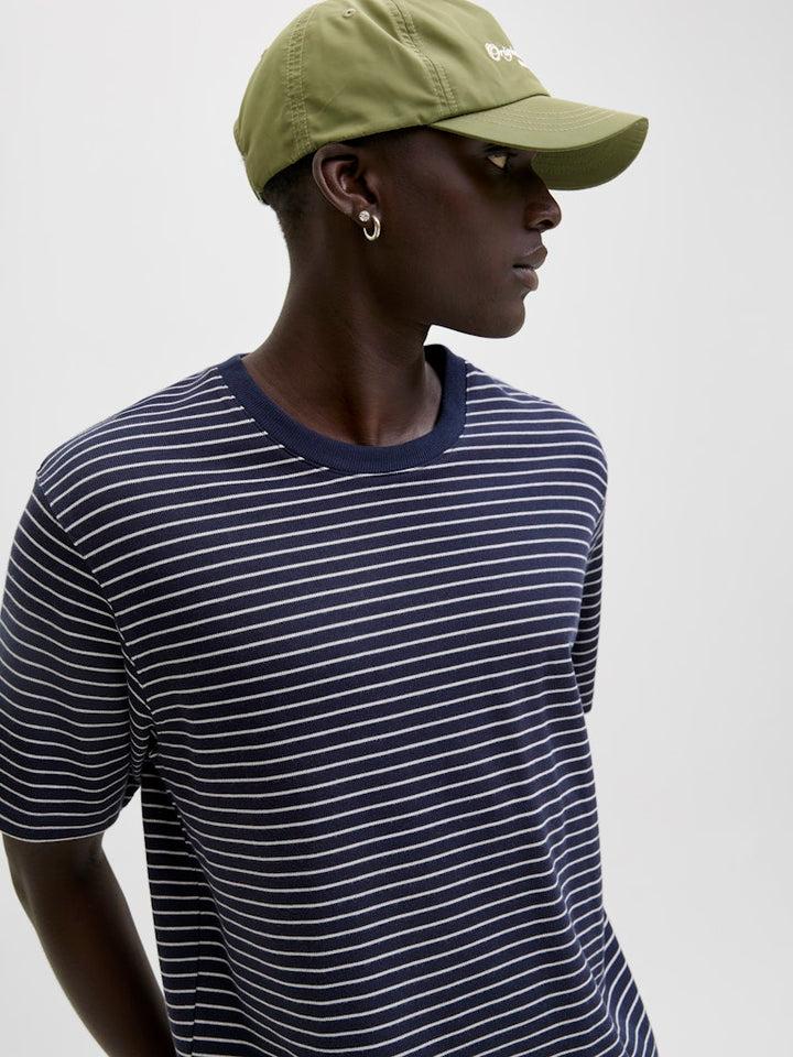 Jjedover Striped Tee Ss Crew Neck - Blauw Dessin