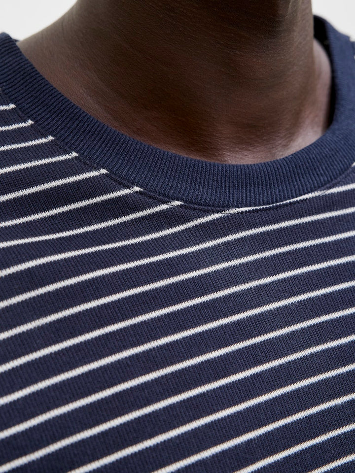 Jjedover Striped Tee Ss Crew Neck - Blauw Dessin