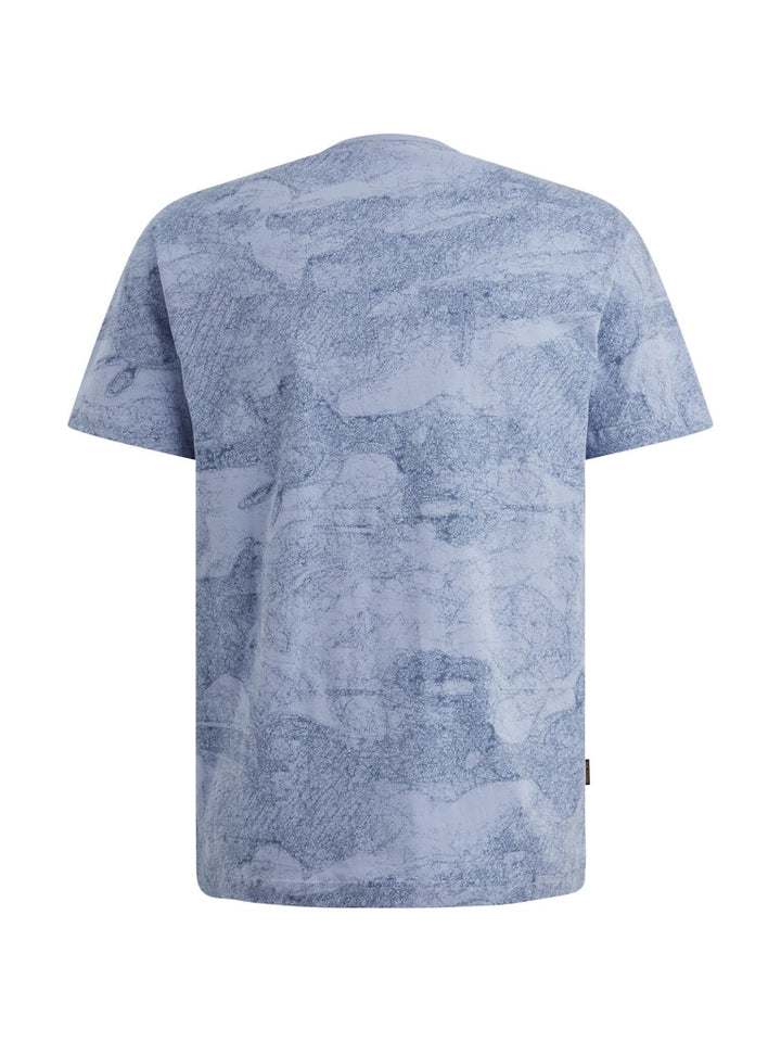 Short Sleeve R-neck Single Jersey - Blauw Dessin