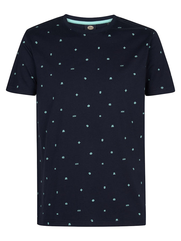 Men T-shirt Ss Aop - Blauw Dessin