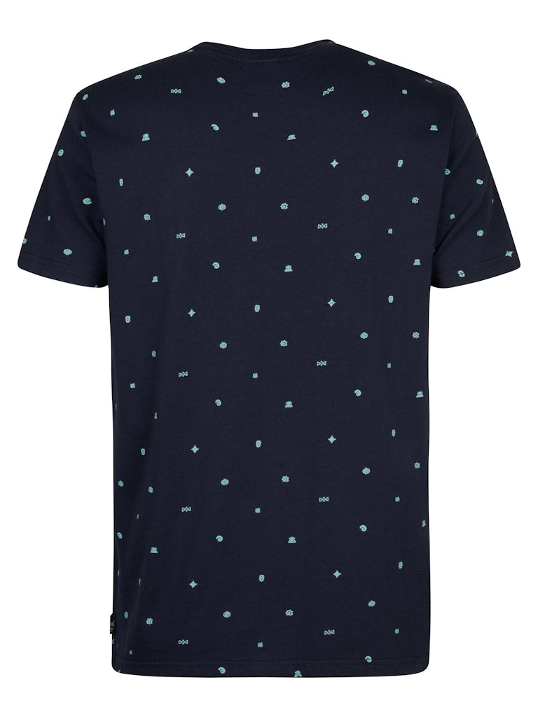 Men T-shirt Ss Aop - Blauw Dessin
