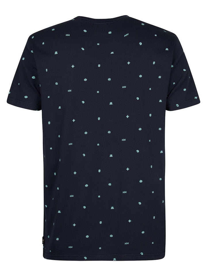 Men T-shirt Ss Aop - Blauw Dessin