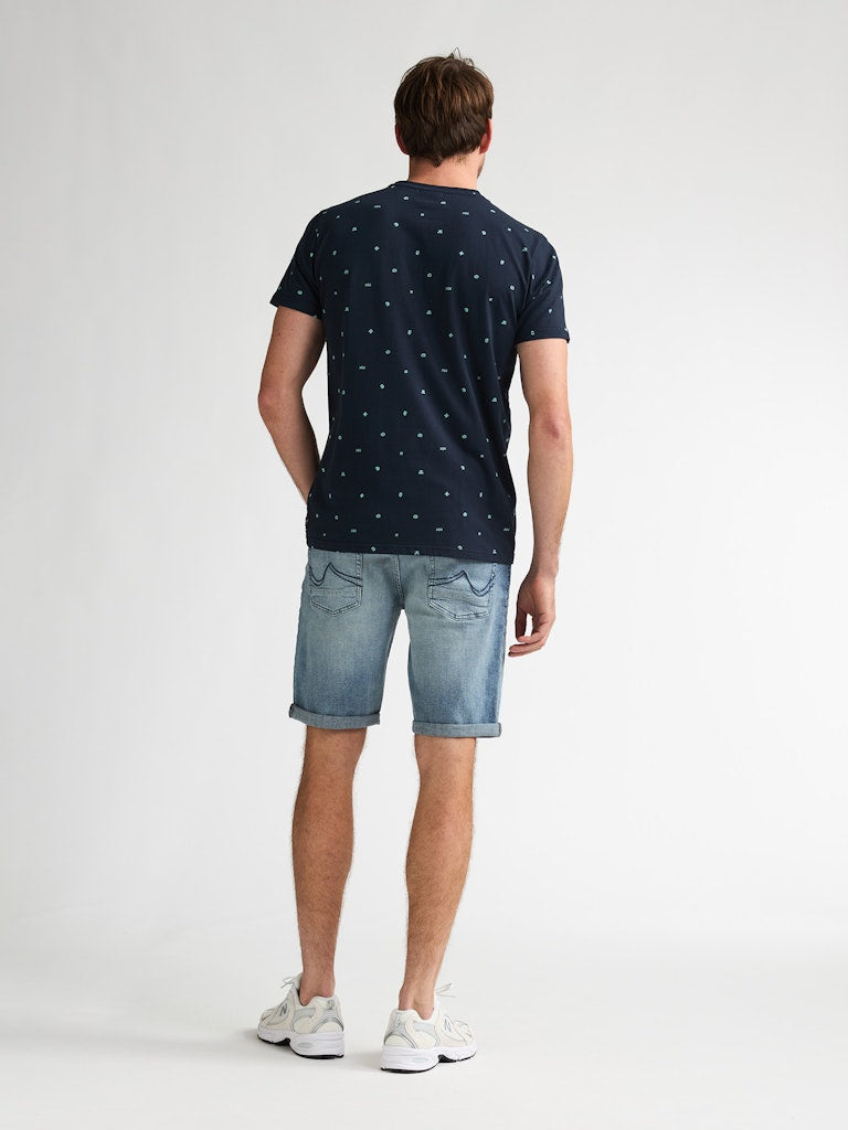 Men T-shirt Ss Aop - Blauw Dessin