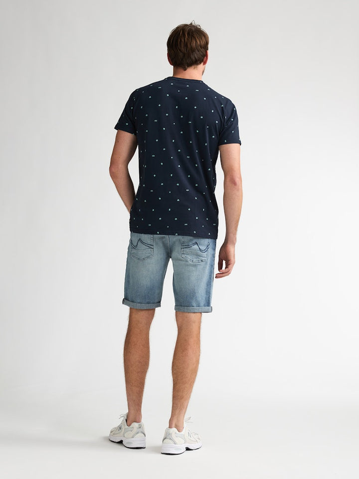 Men T-shirt Ss Aop - Blauw Dessin