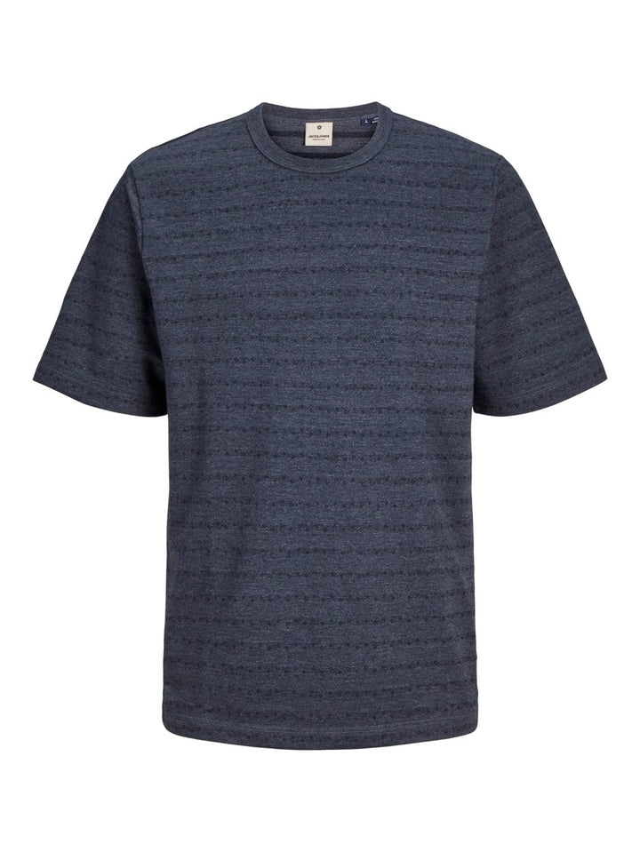 Jprblujack Jaquard Striped Ss Tee - Blauw Dessin