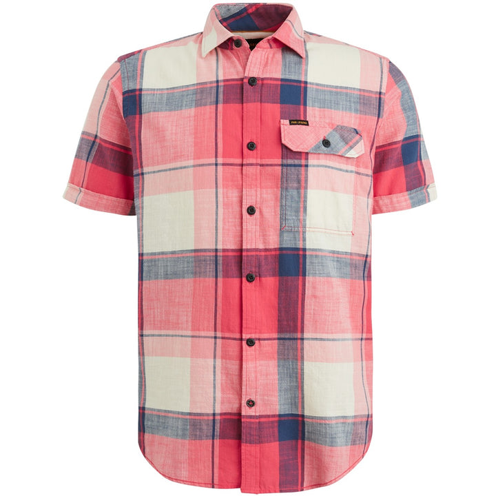 Short Sleeve Shirt Ctn Slub Weave - Roze