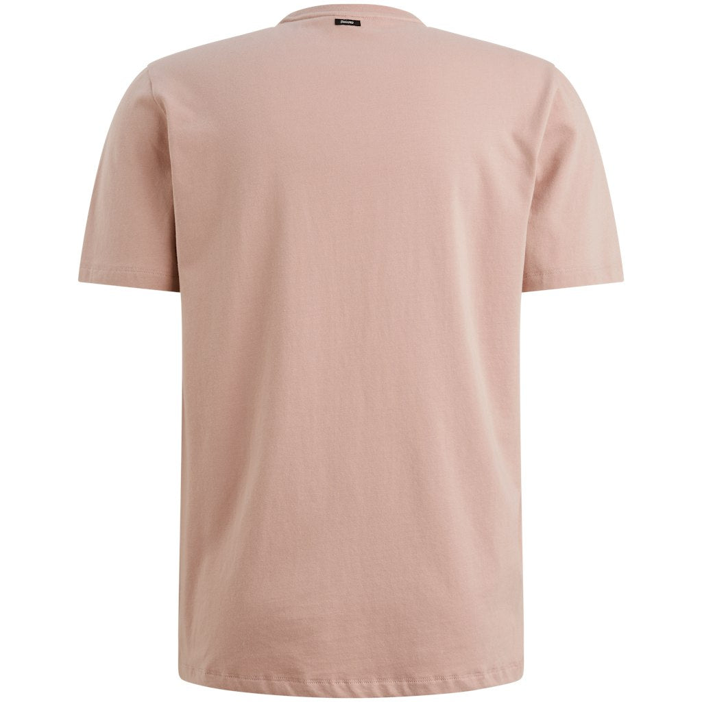 Short Sleeve R-neck Cotton Elastan - Oud Roze