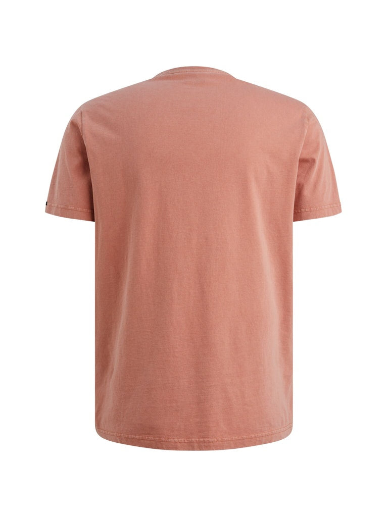 Short Sleeve R-neck Washed Garment - Zalm/peach
