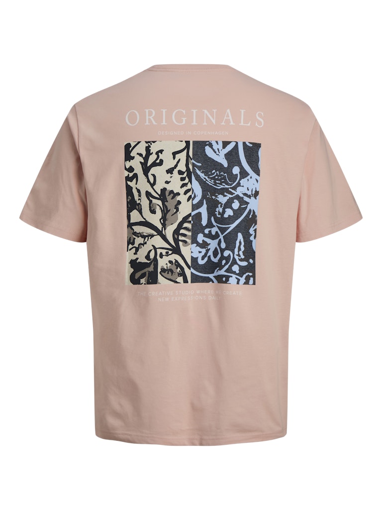 Jormontauk Aop Back Tee Ss Crew Neck Sn - Zalm/peach