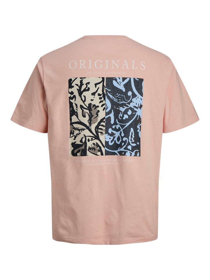 Jormontauk Aop Back Tee Ss Crew Neck Sn - Zalm/peach