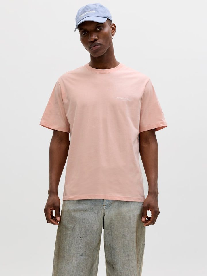 Jormontauk Aop Back Tee Ss Crew Neck Sn - Zalm/peach