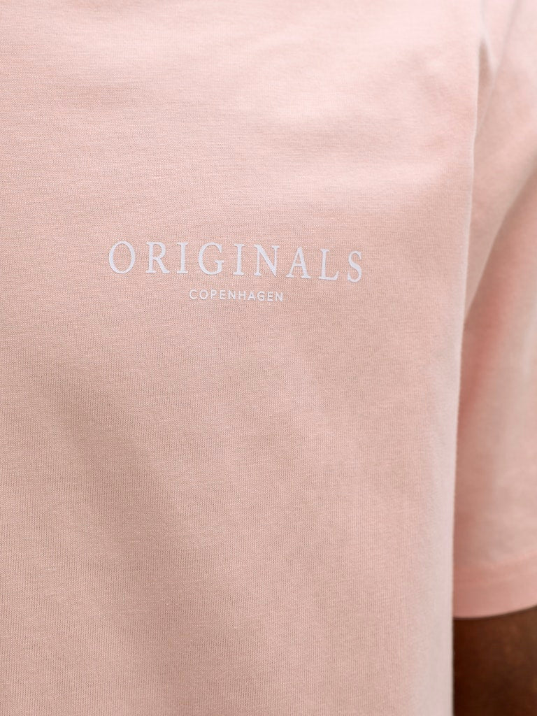 Jormontauk Aop Back Tee Ss Crew Neck Sn - Zalm/peach