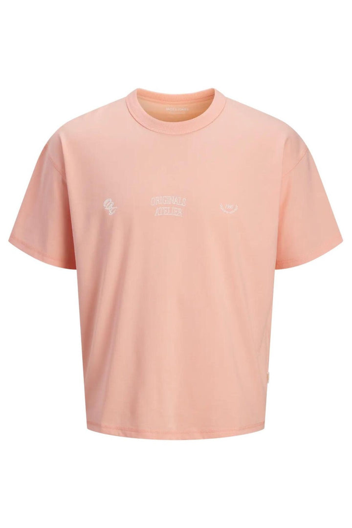 Jorsanremo Typo Tee Ss Crew Neck Ln - Zalm/peach