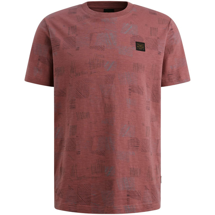 Short Sleeve R-neck Aop Cotton Slu - Roze Dessin
