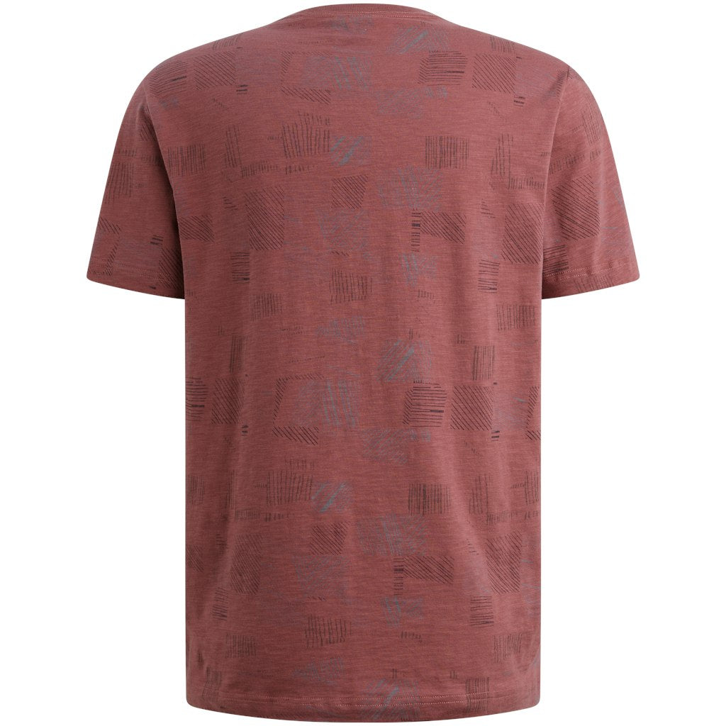 Short Sleeve R-neck Aop Cotton Slu - Roze Dessin