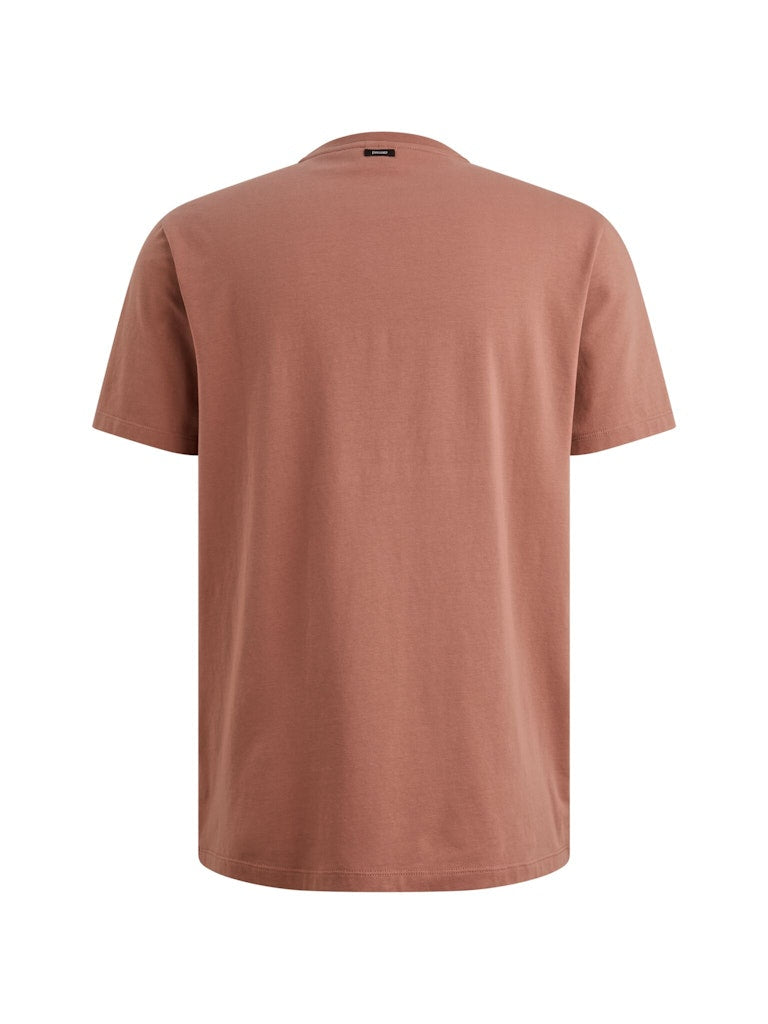 Short Sleeve R-neck Cotton Elastan - Brique