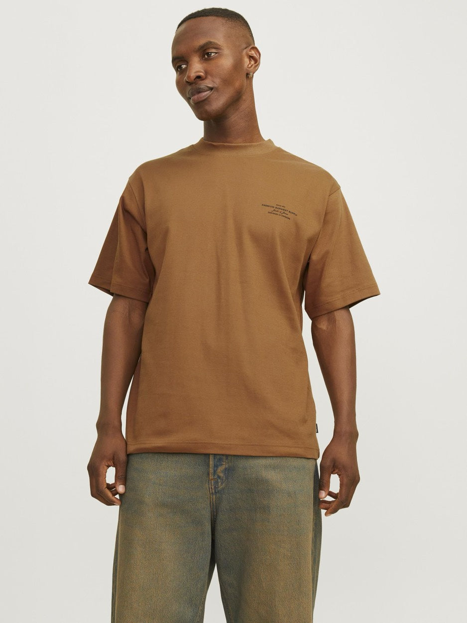 Jprblachad Branding Ss Crew Neck Te - Camel