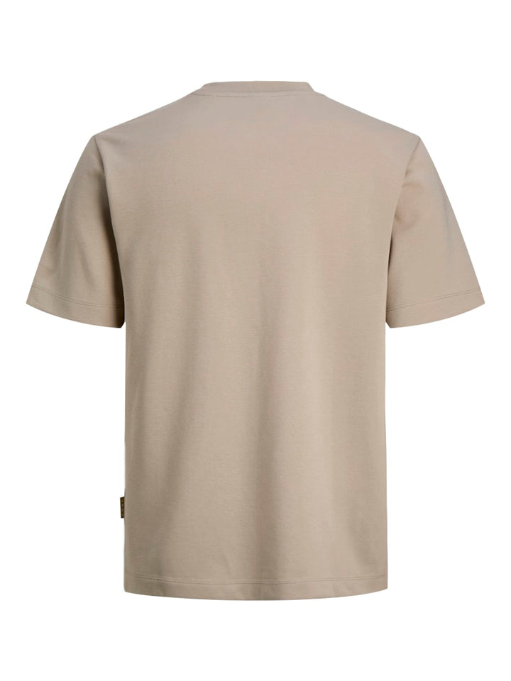 Jcofusion Chest Brand Tee Ss Crew Sn - Taupe