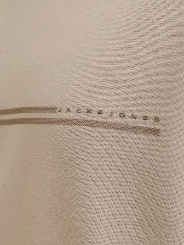 Jcofusion Chest Brand Tee Ss Crew Sn - Taupe