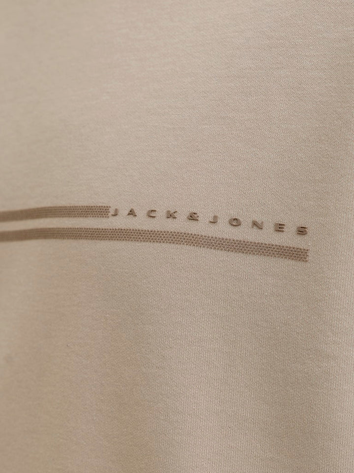 Jcofusion Chest Brand Tee Ss Crew Sn - Taupe
