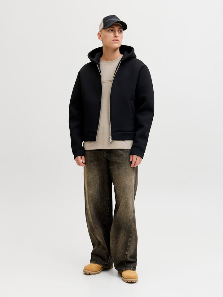 Jcofusion Chest Brand Tee Ss Crew Sn - Taupe