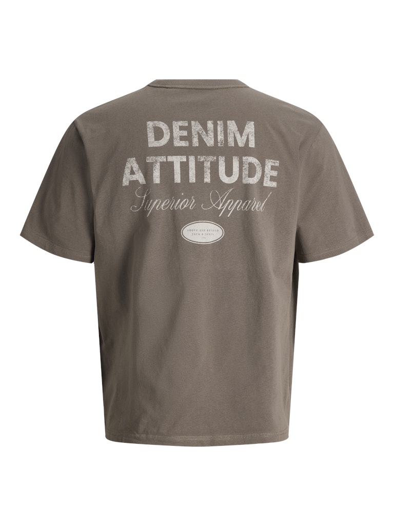 Jjedover Graphic Tee Ss Crew Neck - Taupe