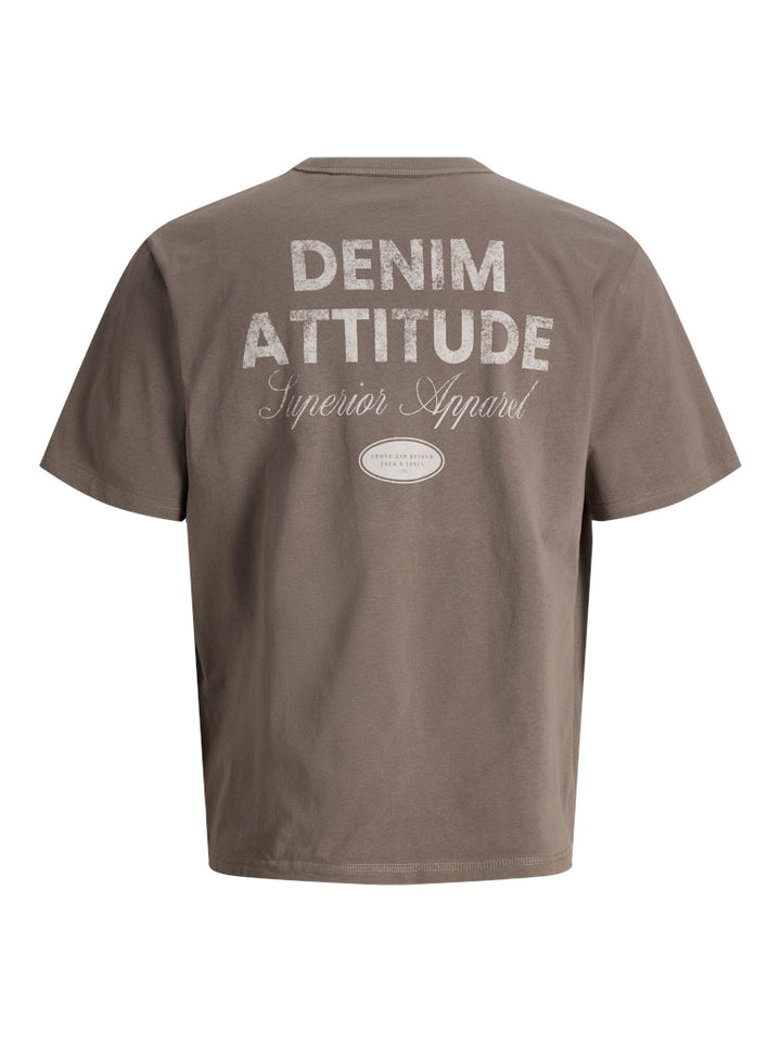 Jjedover Graphic Tee Ss Crew Neck - Taupe