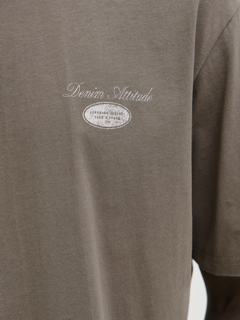 Jjedover Graphic Tee Ss Crew Neck - Taupe