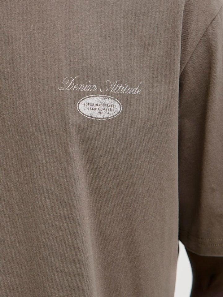 Jjedover Graphic Tee Ss Crew Neck - Taupe