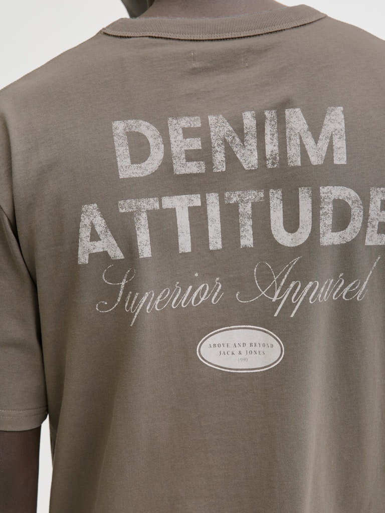Jjedover Graphic Tee Ss Crew Neck - Taupe