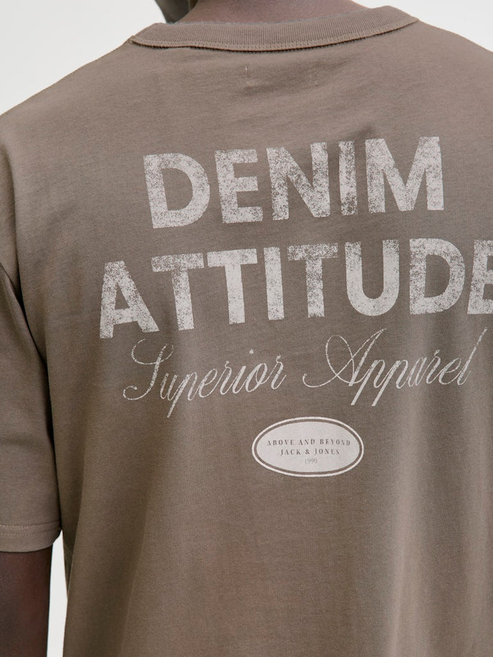 Jjedover Graphic Tee Ss Crew Neck - Taupe